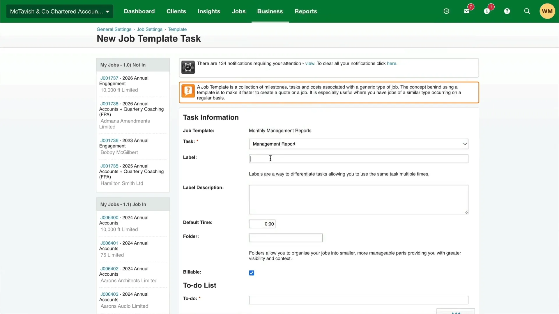 XPM new job template task