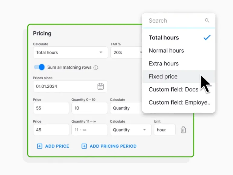 Uku contract pricing template with cumulative tier pricing