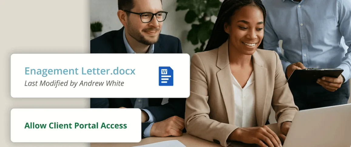 Firm360 document with Allow Client Portal Access toggle