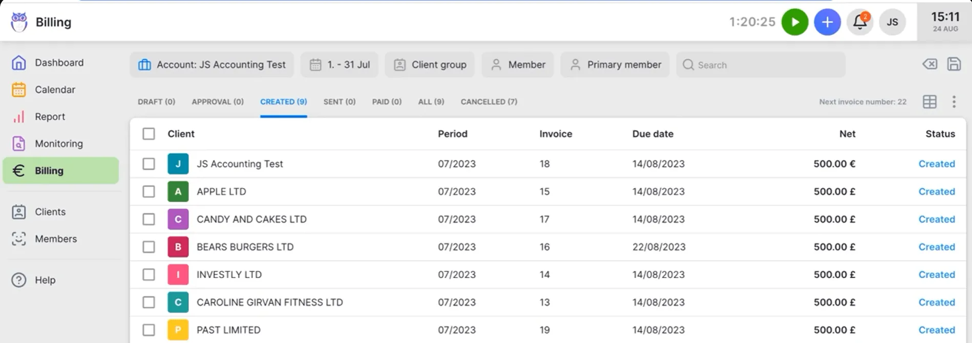 Uku billing master template