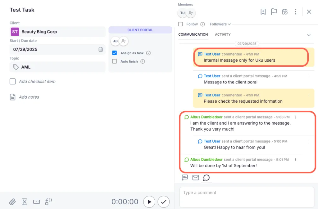 10 - Client portal capabilities show different