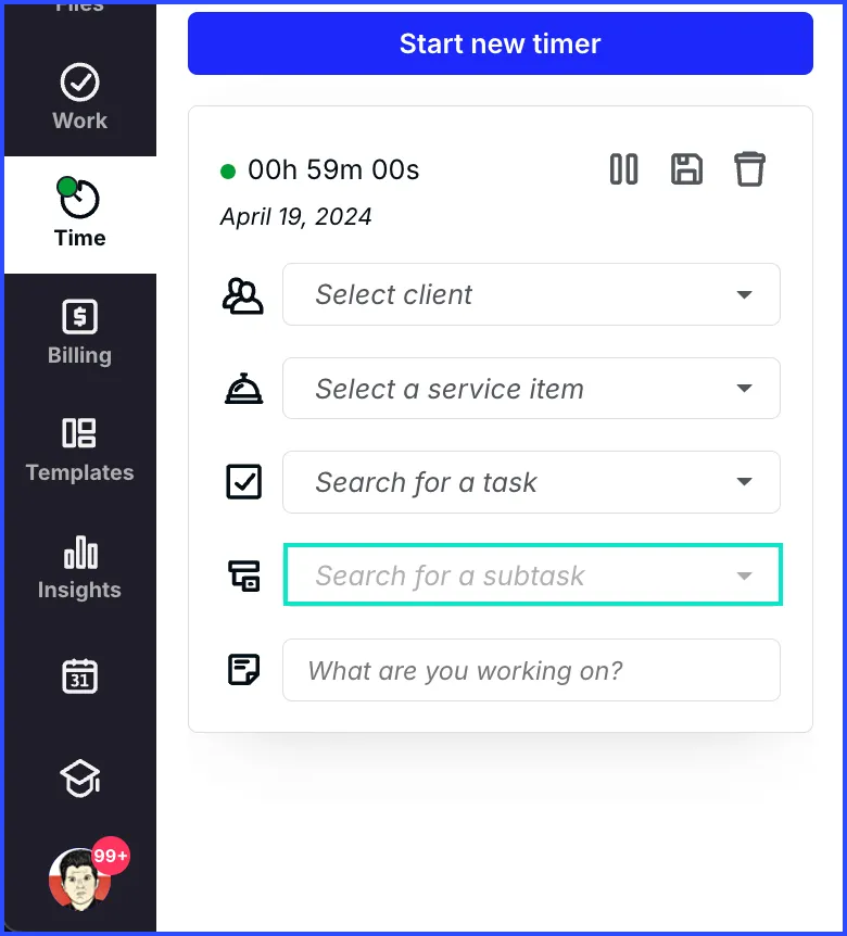 Time tracking and billing capabilities