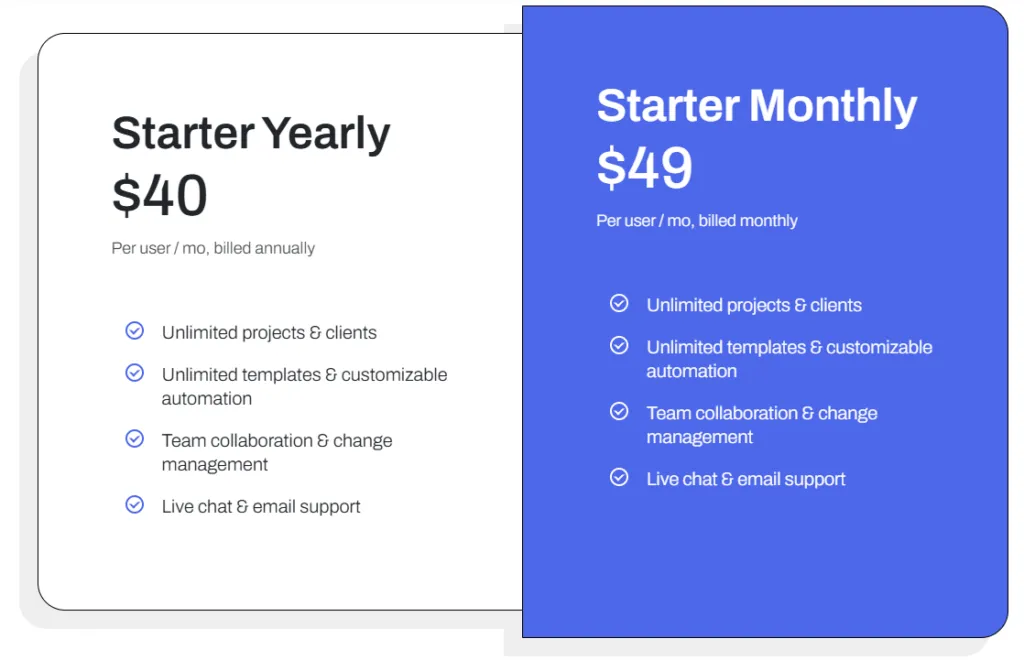 Pricing models reflect different value proposition page