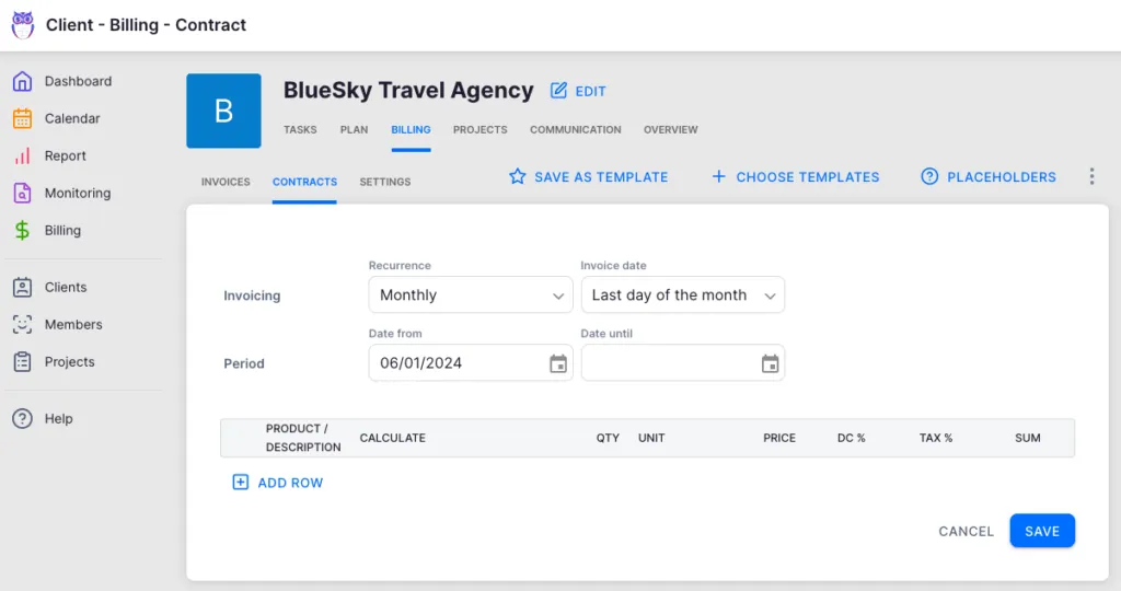 Billing invoicing automation from time tracking