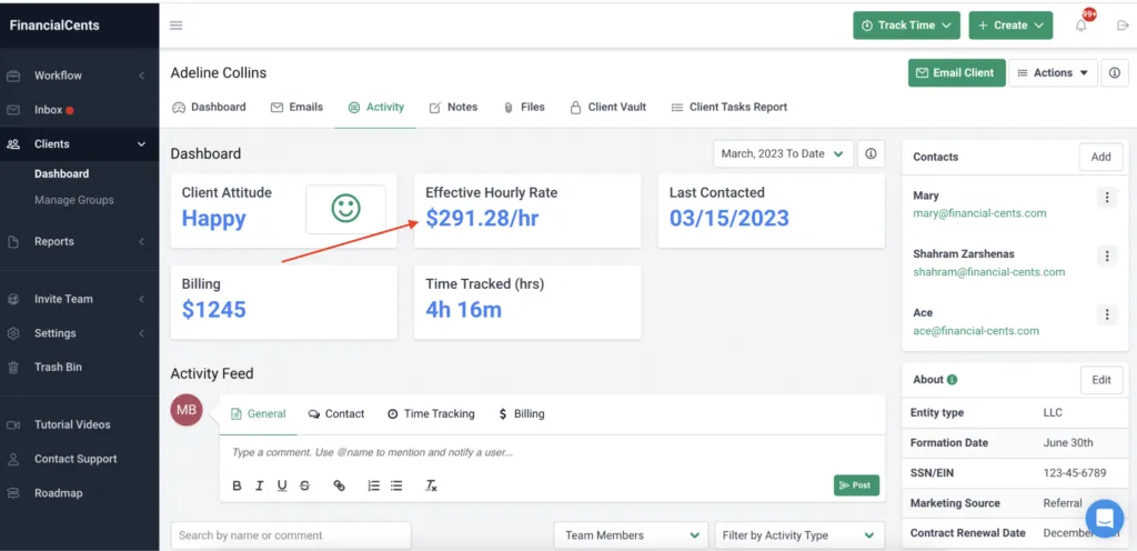 Time tracking and billing capabilities vary