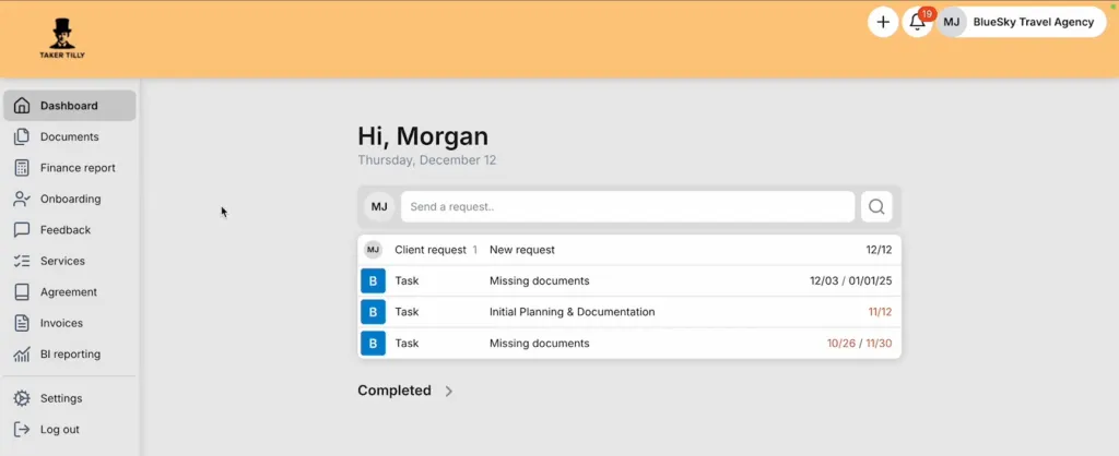 Client portal streamlined communication and