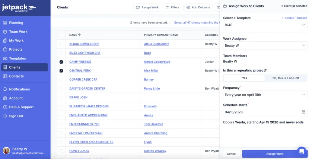 Templates and workflow automation view