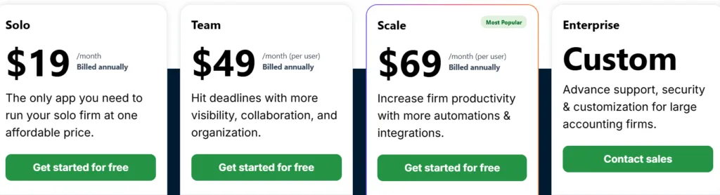 Financial cents pricing page