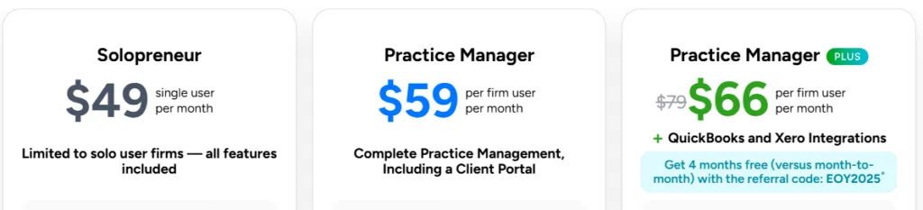 Client hub pricing page