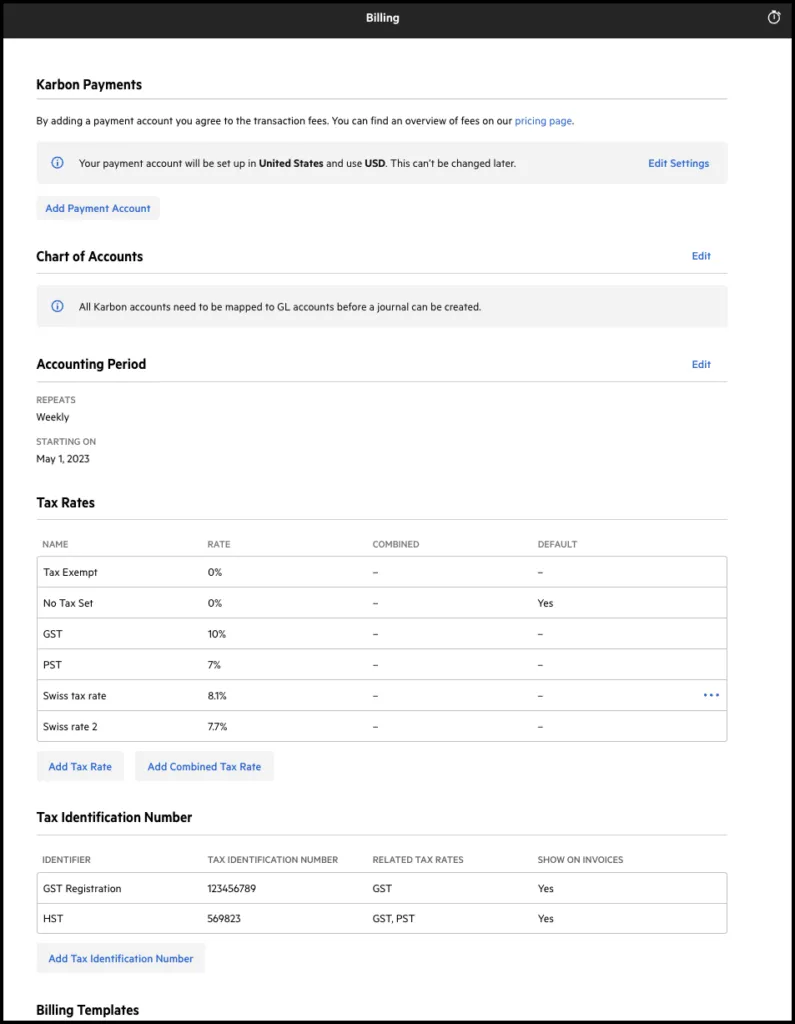 Billing and payments