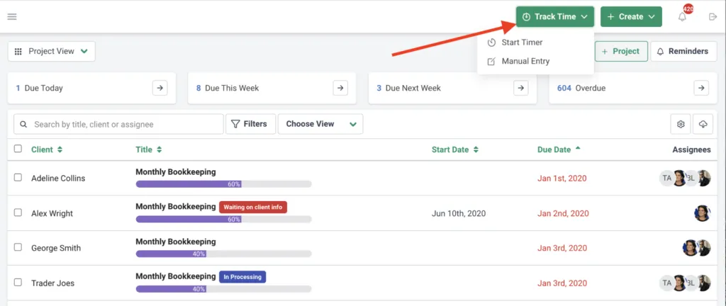 Time tracking and billing