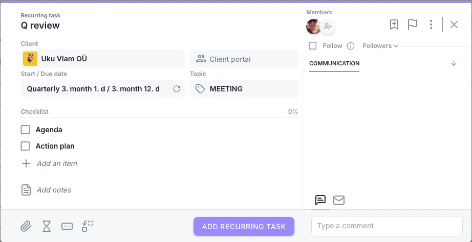 Workflow automation capabilities show each view