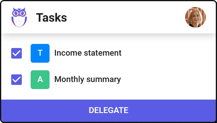 Uku's task delegating view — assigning tasks makes employee substitution seamless