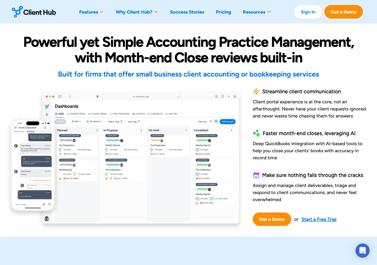 Client Hub — client portal for bookkeepers