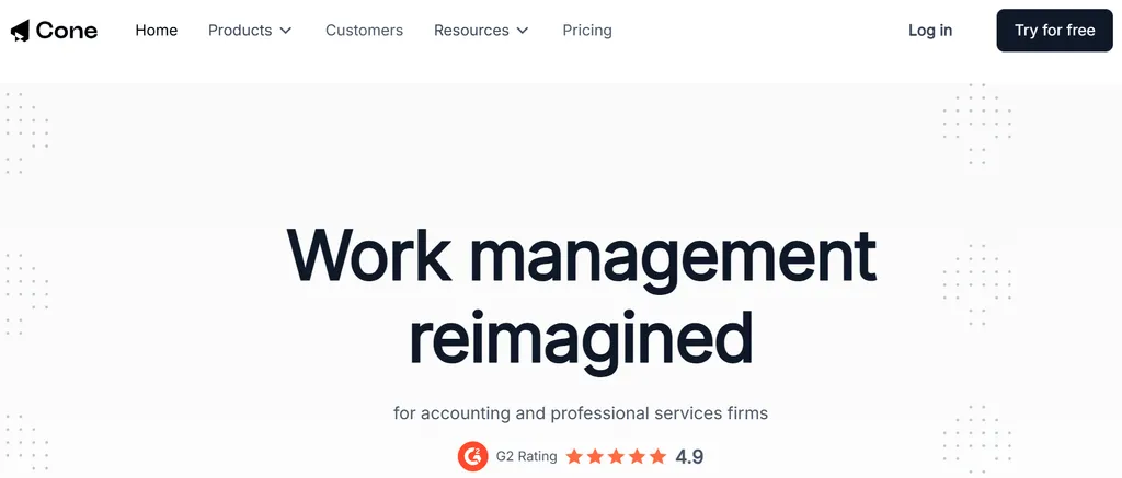 Cone practice management with proposals, billing, and workflows from $5/user