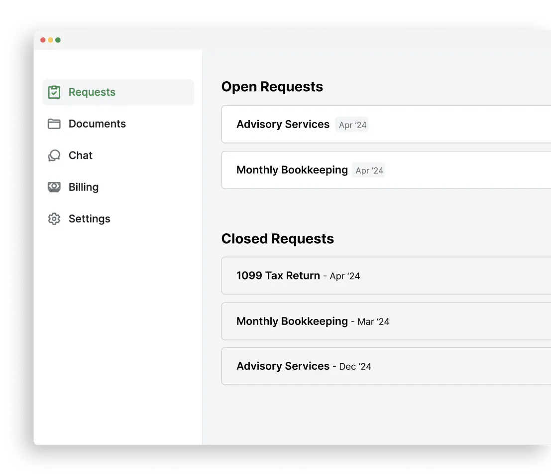 Financial Cents client portal with magic link access