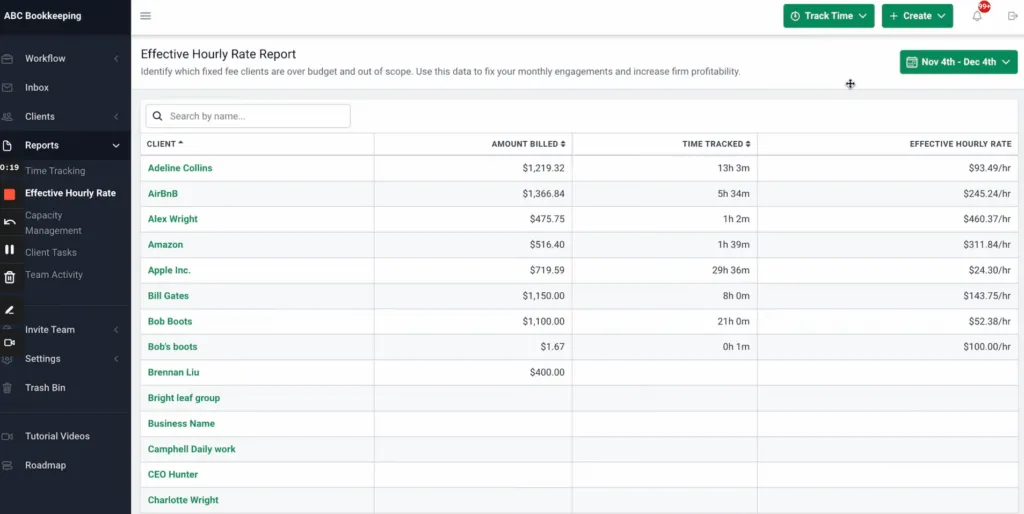 Financial Cents reporting suite with revenue insights and accounts receivable