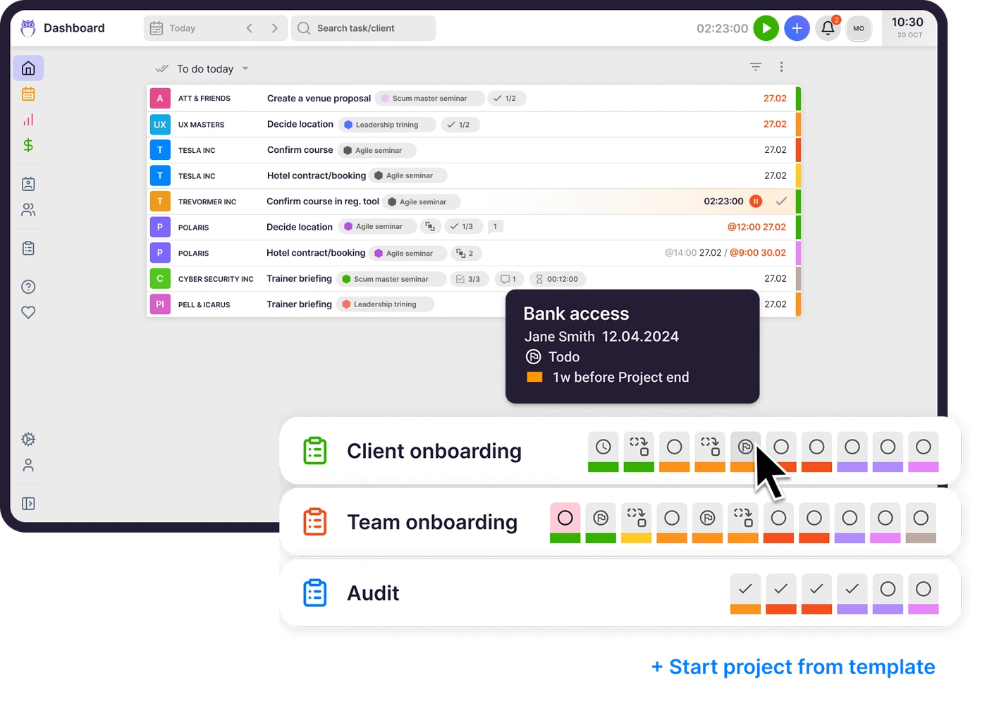 Uku project management dashboard for accounting firms