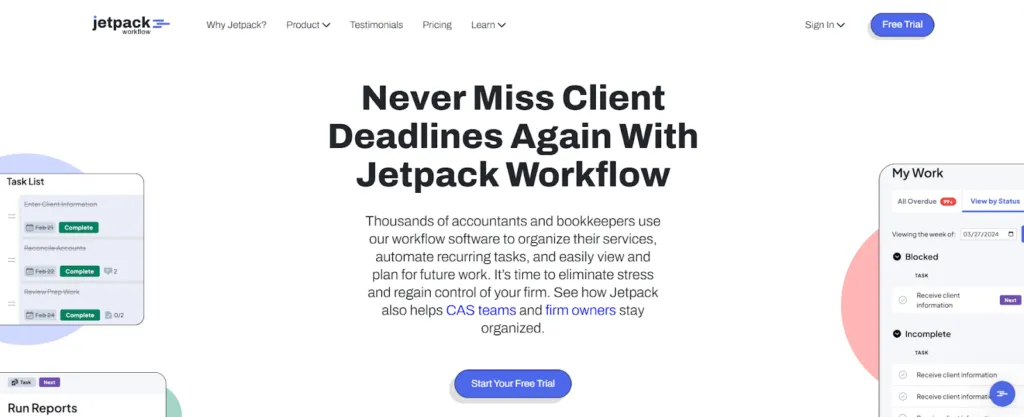 Jetpack Workflow dashboard