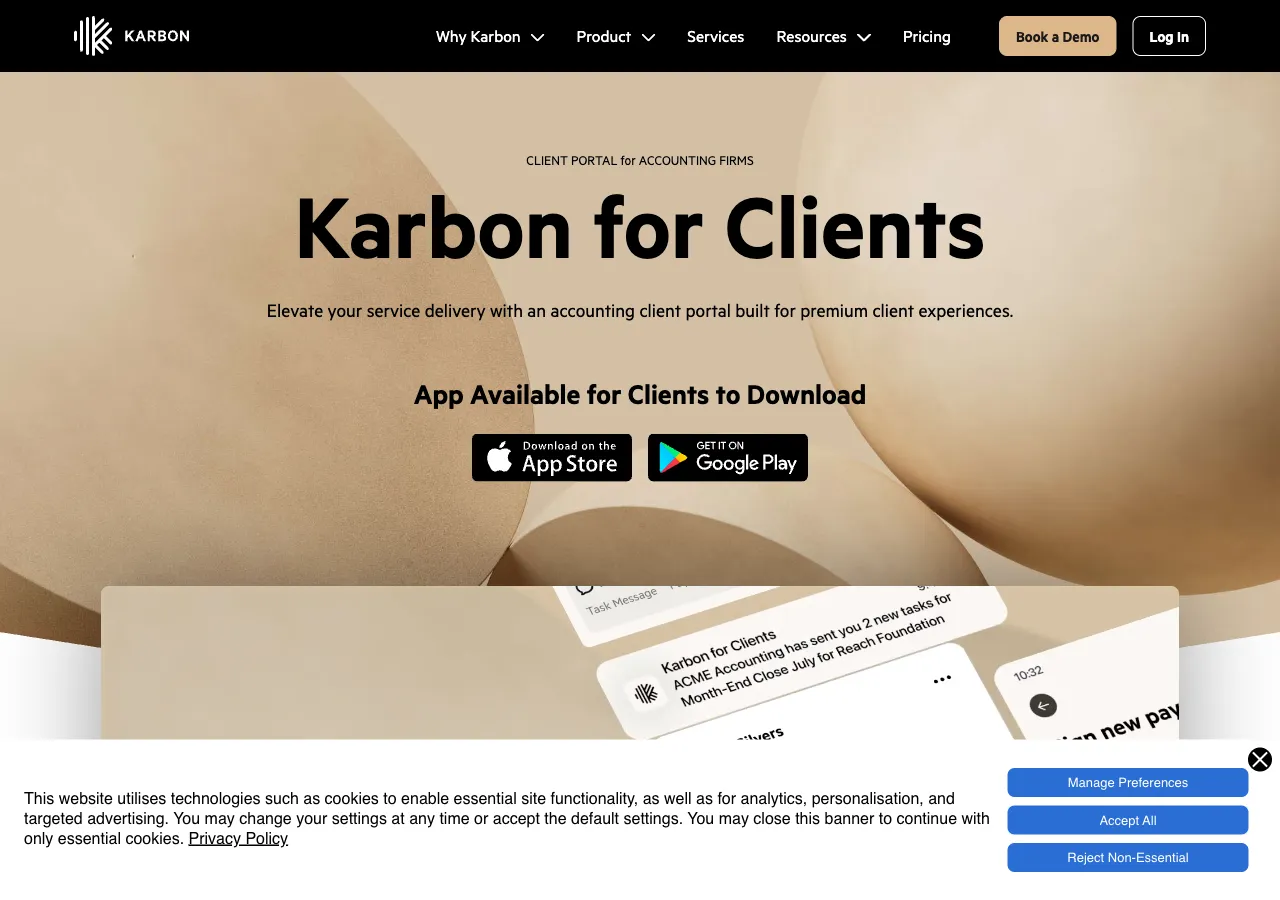 Karbon for Clients — client portal with workflow integration