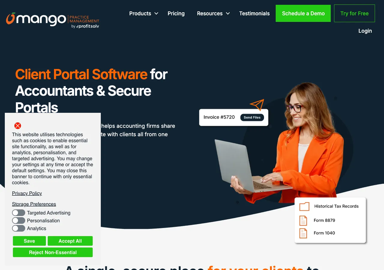 Mango Practice client portal software