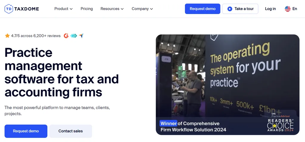 TaxDome unified tax and bookkeeping practice management platform