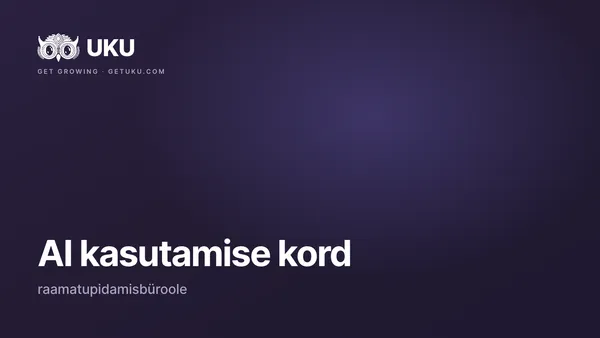 AI kasutamise kord raamatupidamisbüroos: valmis mall