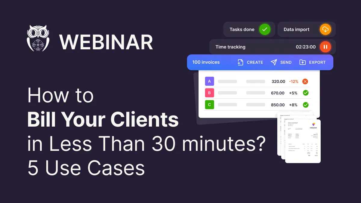 How to Bill Your Clients in Less Than 30 min? 5 Use Cases webinar cover