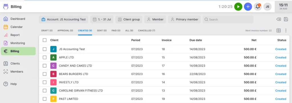 Uku automated billing system with complex price lists and rounding rules