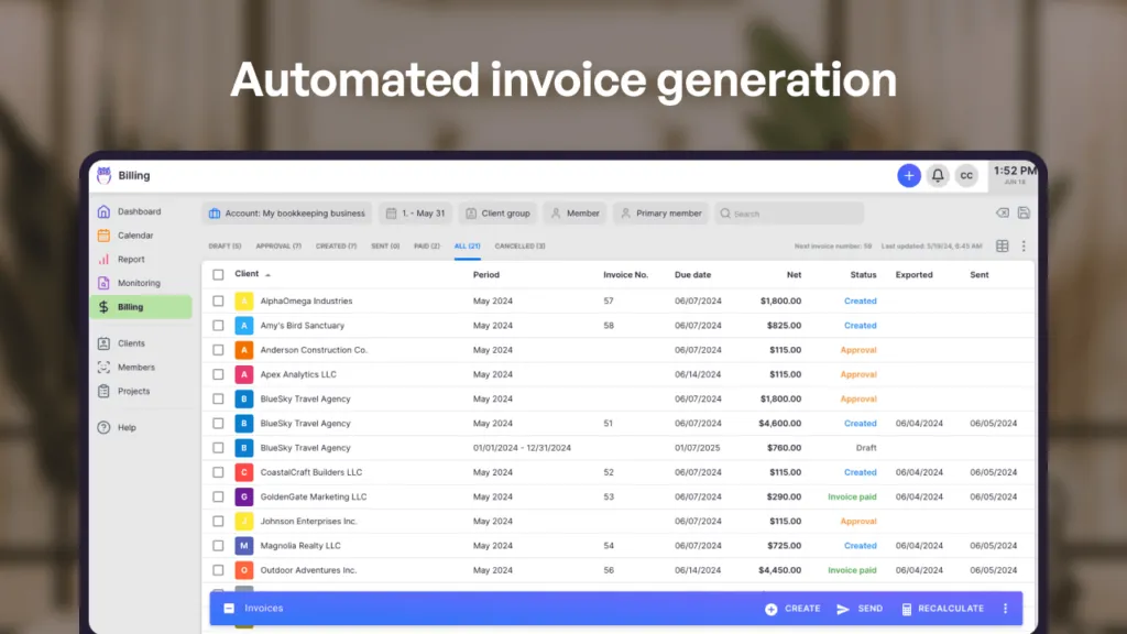 Uku automated invoice generation