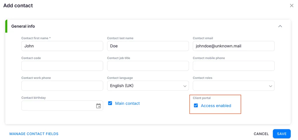 Uku client portal with shared tasks, documents, and time tracking