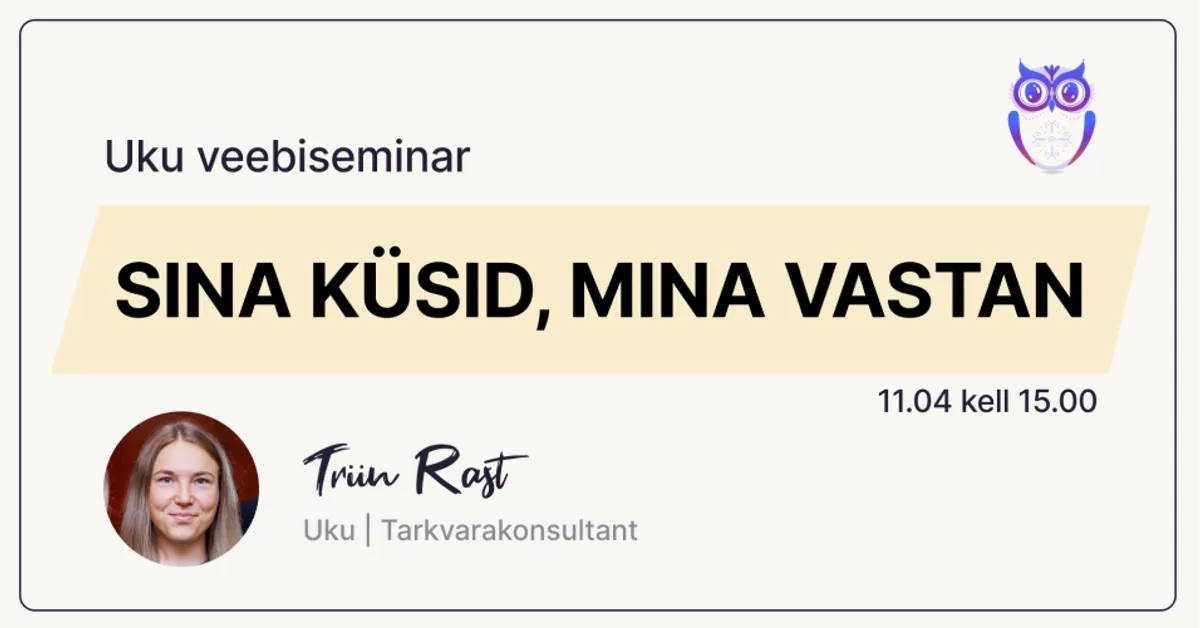 Sina küsid, mina vastan webinar cover
