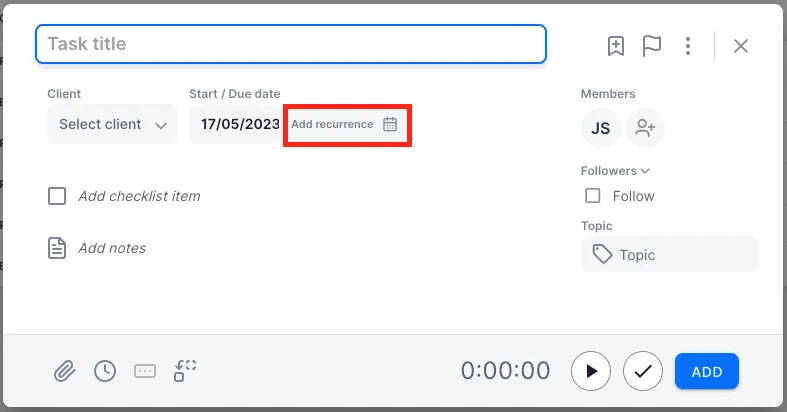 Uku task templates with three-level recurrence and subtask checklists