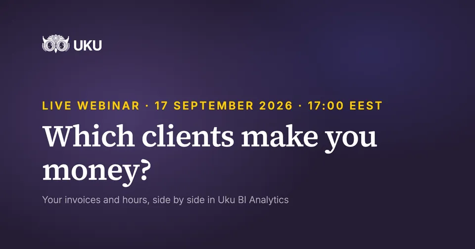 Which clients make you money? Your invoices and hours, side by side in Uku BI Analytics