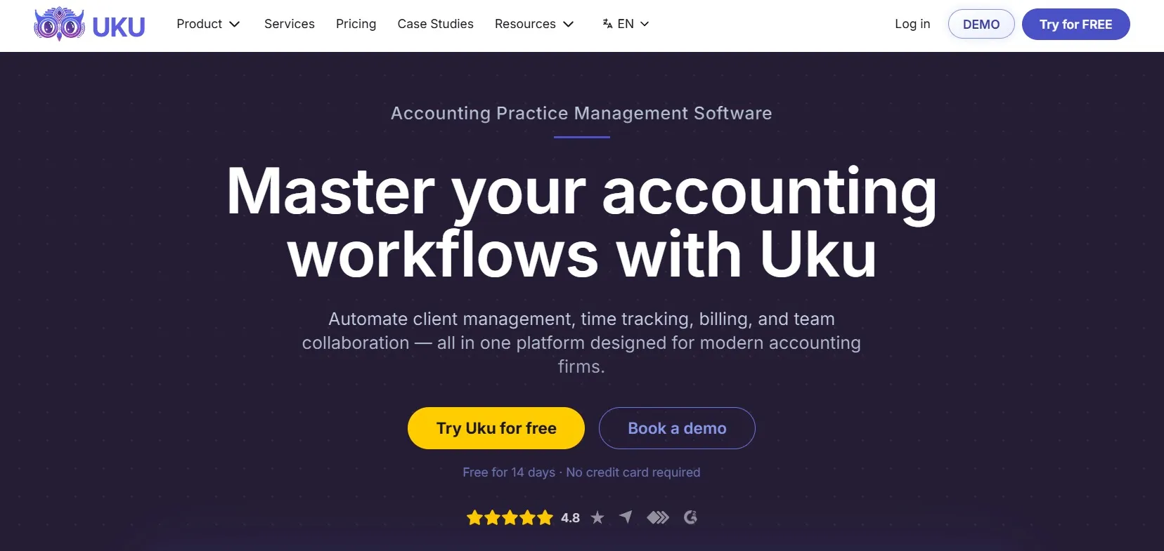 Uku workflow management interface showing three-level task template and client plan structure