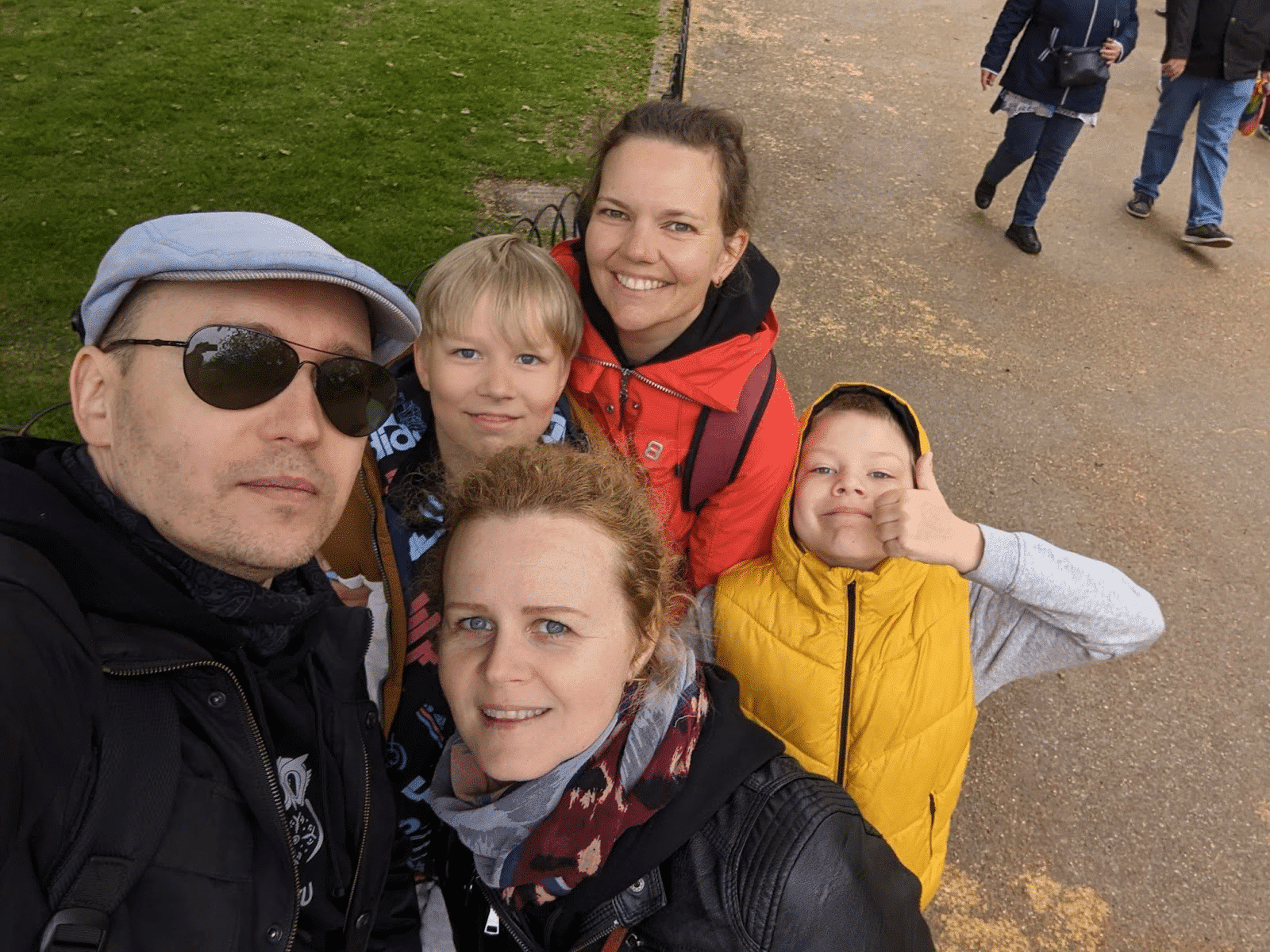 Jaanus, Triin, and Margot with Sixten and Steven