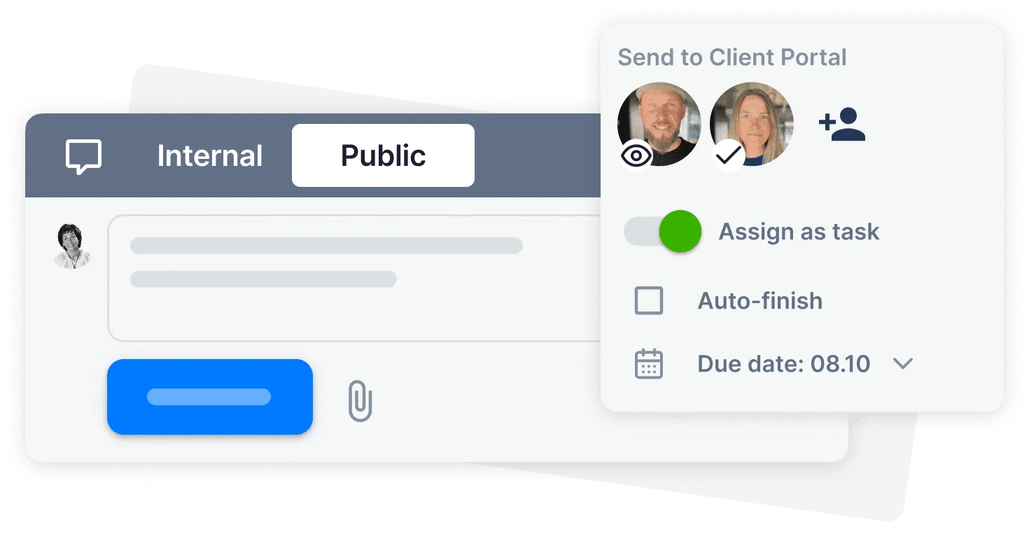 Client portal messaging — direct communication with multiple contacts
