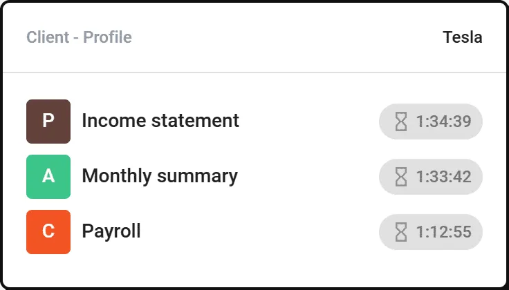 Uku client task view — team member assignments and task status