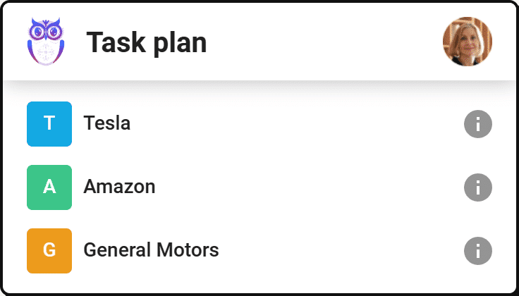 Uku's task plan view