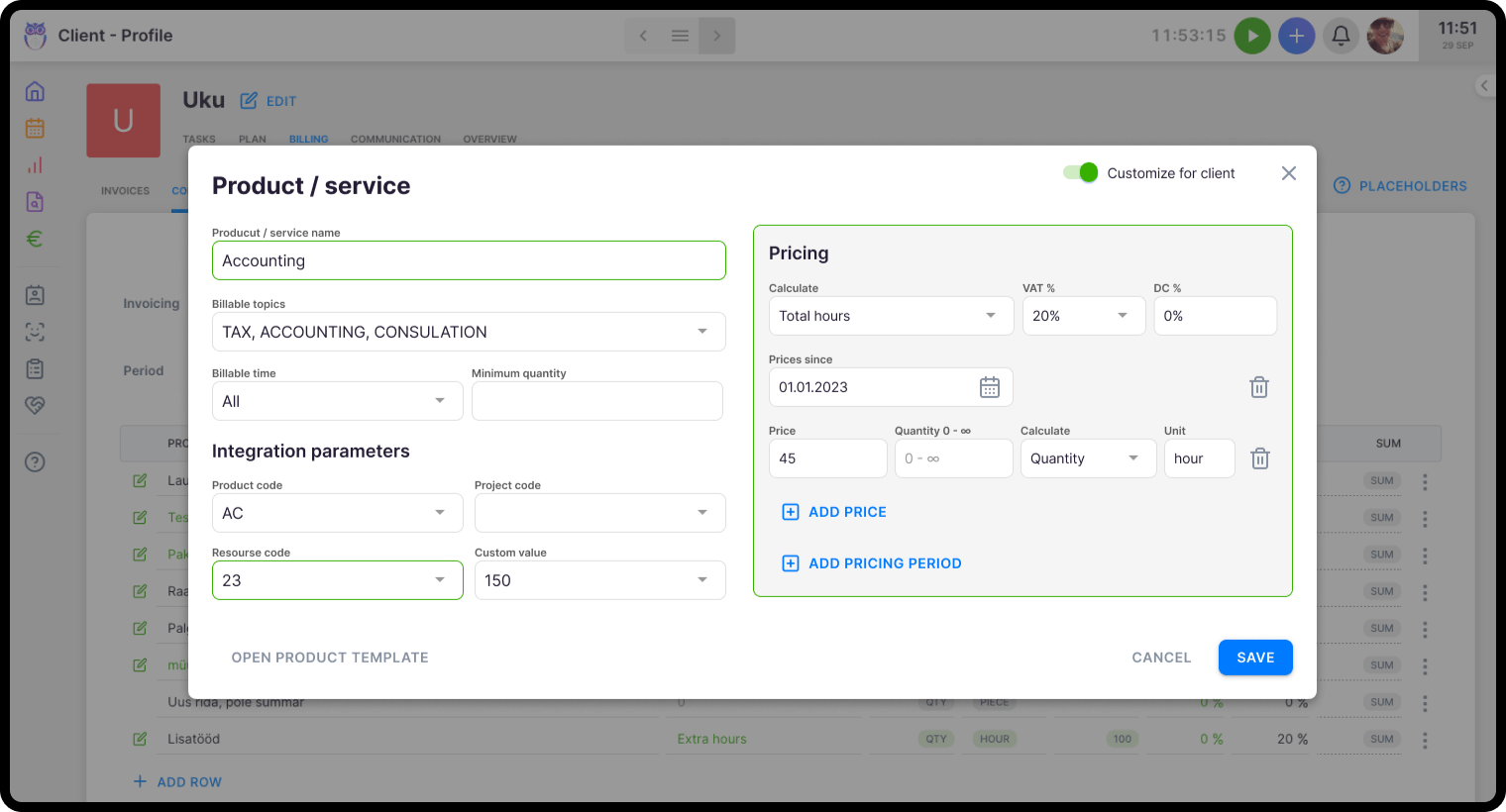 Uku's billing solution