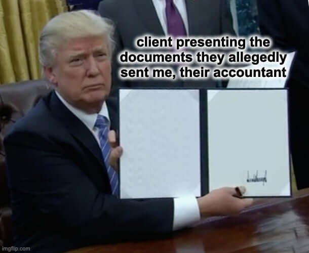 accounting email meme