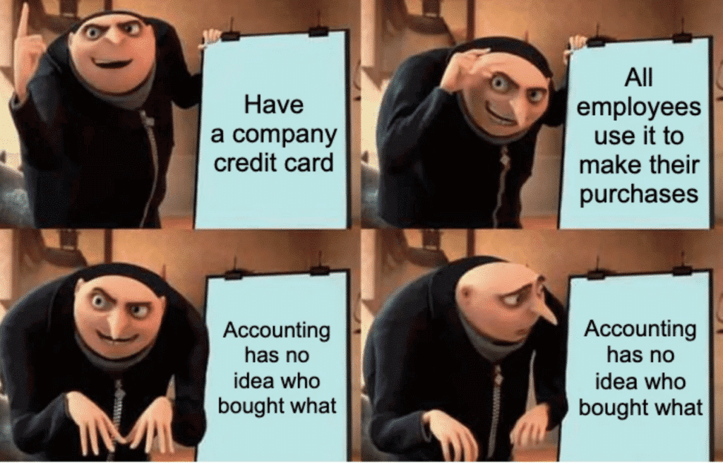 bookkeeper company credit card meme