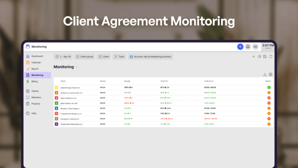 Uku- Client agreement monitoring