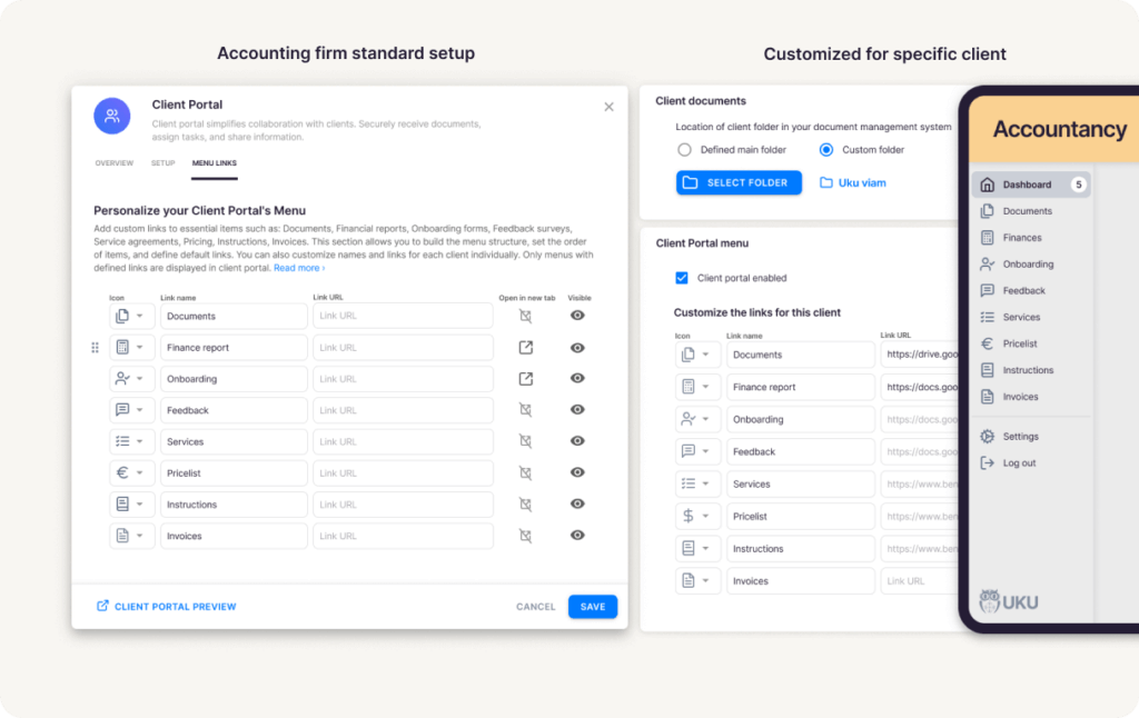 Accounting client portal