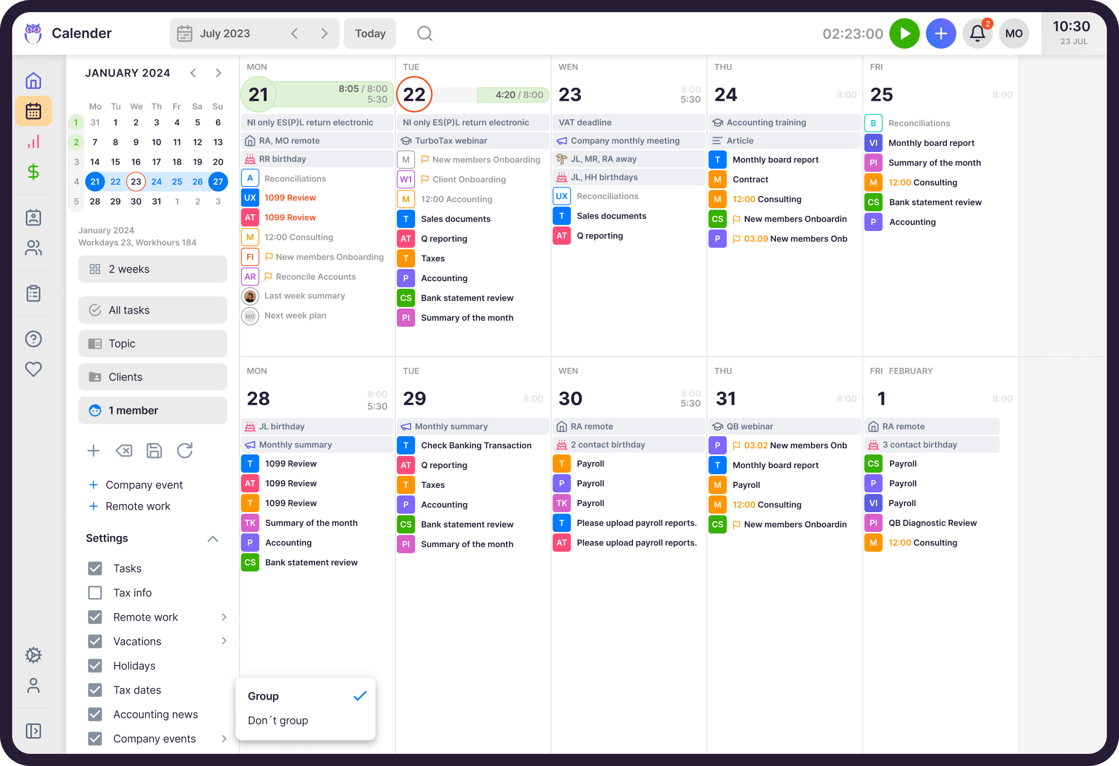 Uku Team Calendar