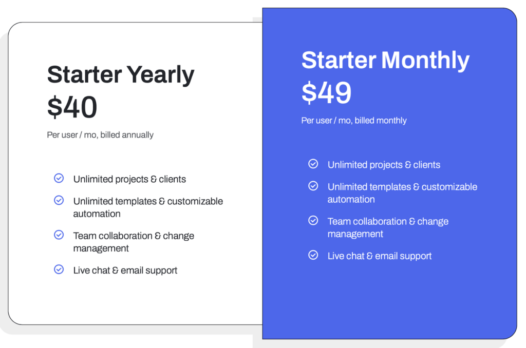 Jetpack Workflow pricing: Starter plan per-user pricing in 2026
