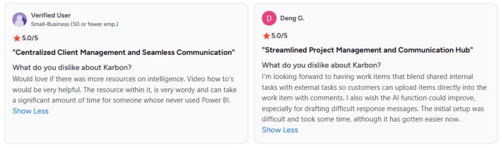 Karbon onboarding process requiring demo booking before trial access