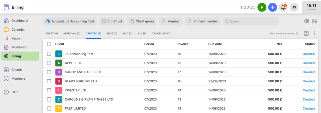 Uku automated billing system with complex price lists and rounding rules