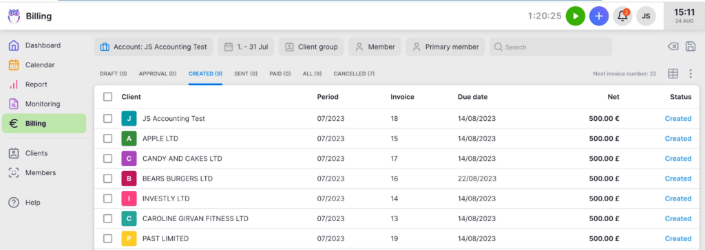 Uku employee profitability tracking with sales and cost price comparison